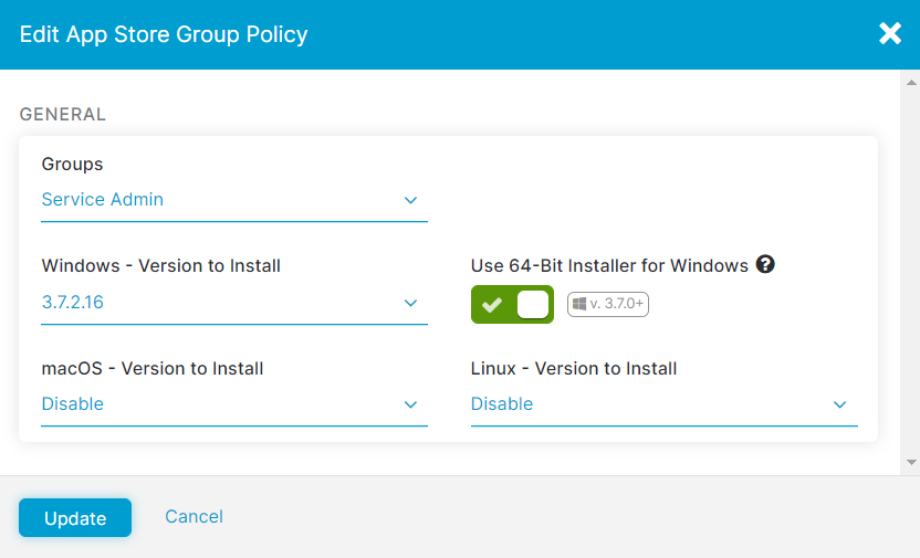 Zscaler Edit App Store Group Policy
