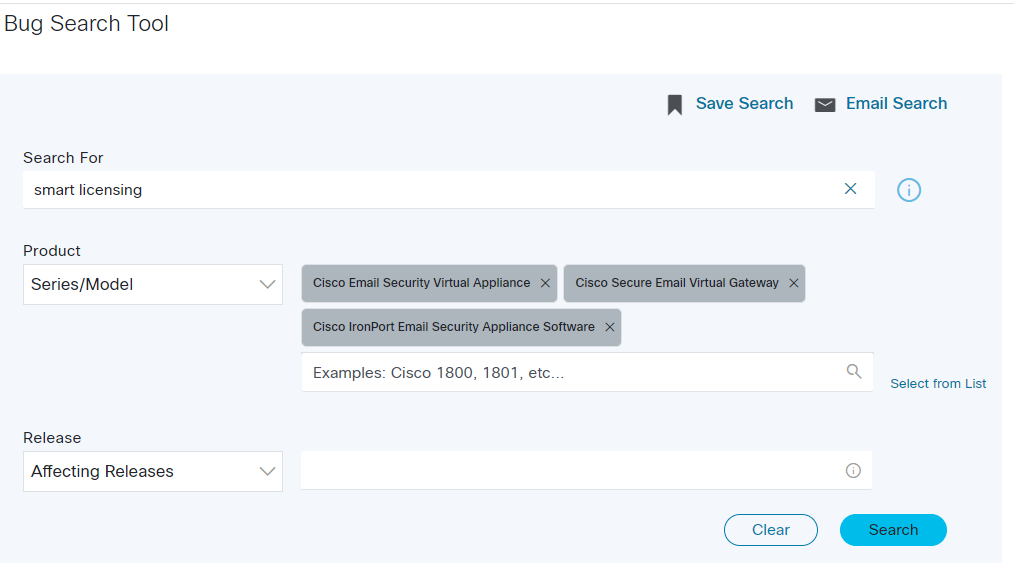 Cisco Bug Search Tool: Beispiel