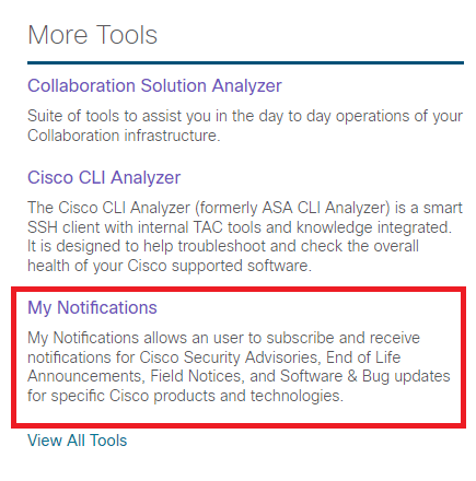 Cisco Smart Account: Schaltfläche für das Benachrichtigungsportal